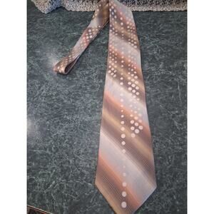 Enzo Brunatti Designer Neck Tie Milano New York 100% Silk Abstract Retro VTG